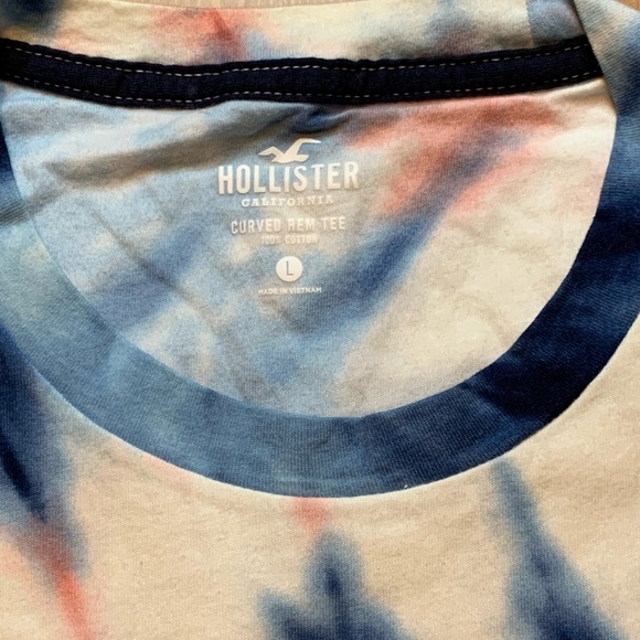 Hollister Curved Hem Tee Tie Dye Swirl, Size L - Picture 2 of 2